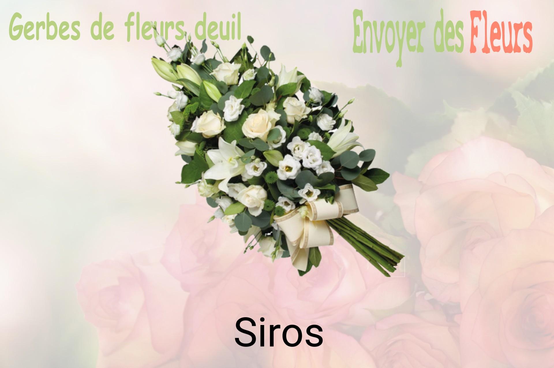 Gerbe de fleurs de deuil livrée à Siros